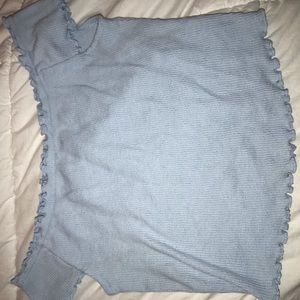 Light blue off the shoulder crop top
